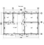 Casa de madera "DAIVA , 40 m2 " - 44mm