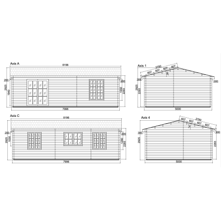 Casa de madera "DAIVA , 40 m2 " - 44mm