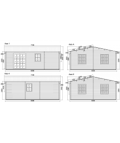 Casa de madera "IVETA , 42 m2 " - 44mm