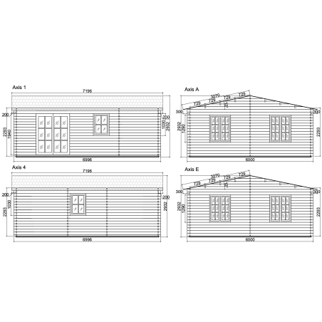 Casa de madera "IVETA , 42 m2 " - 44mm