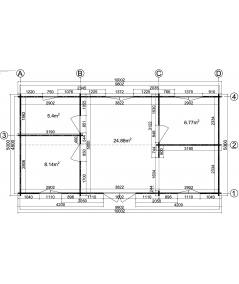 Casa de madera "PAMELA , 50 m2", 44mm