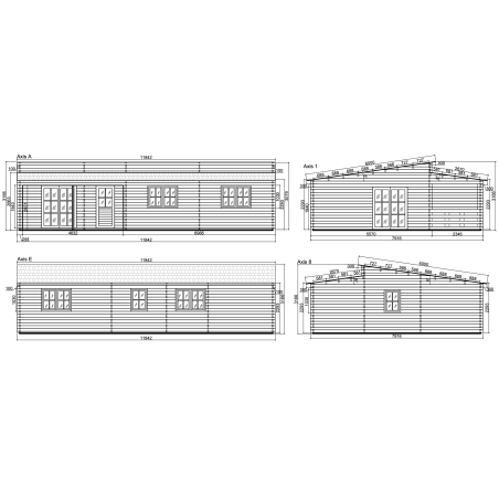 Casa de madera "IBERICA , 93,5 m2" - 44 mm