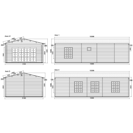 Casa de madera "LUGANO WOOD , 52 m2 " - 44mm