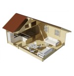 Casa de madera (altillo) NOGARA WOOD 40 m²  , 44mm