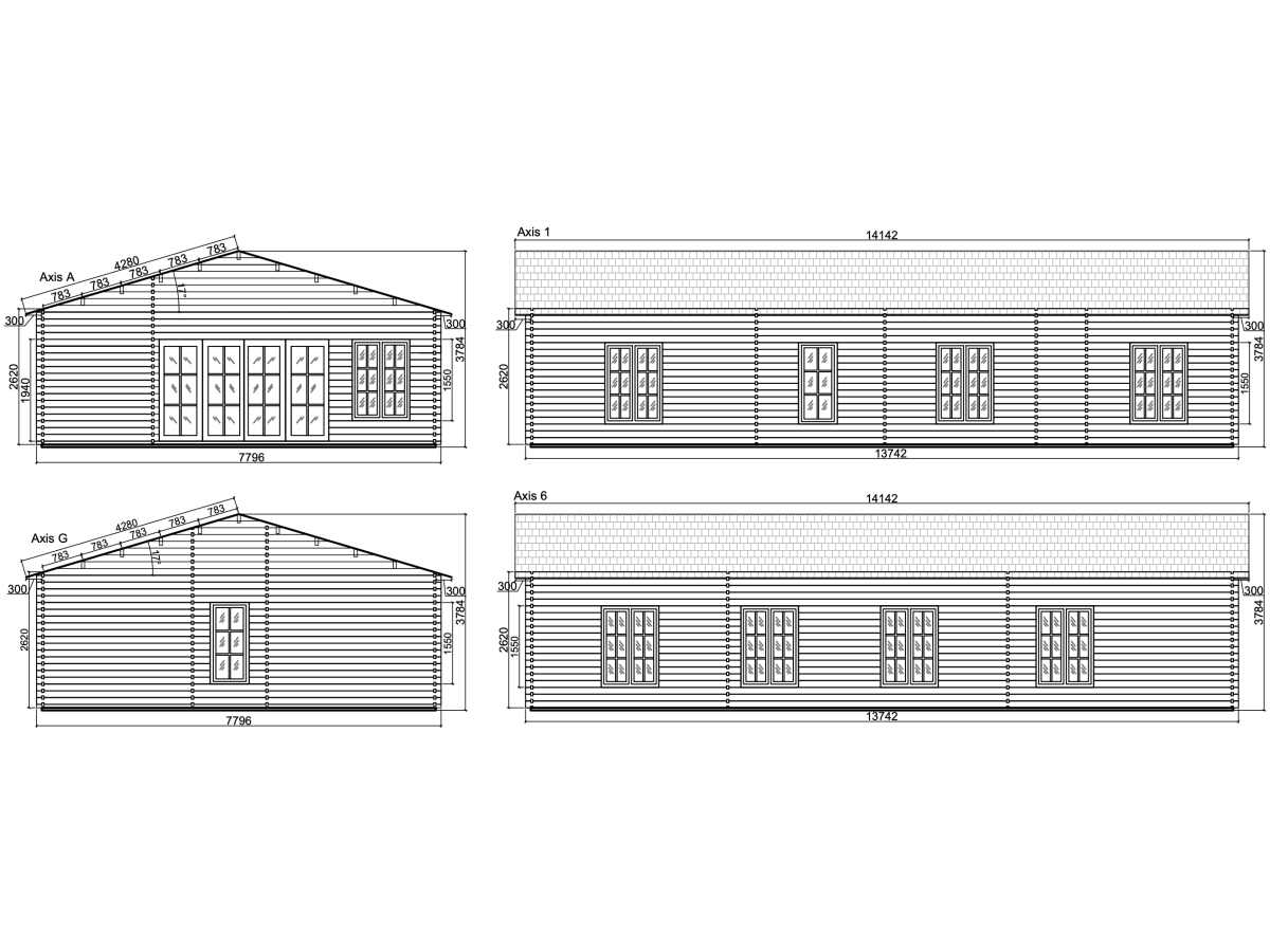Casa de madera  VERONA WOOD , 107 m2 " - 44 mm