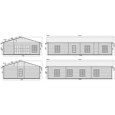 Casa de madera VERONA WOOD , 107 m2 " - 44 mm