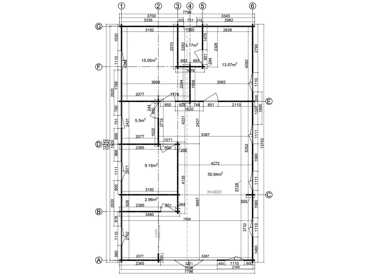 Casa de madera  VERONA WOOD , 107 m2 " - 44 mm
