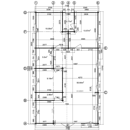 Casa de madera  VERONA WOOD , 107 m2 " - 44 mm