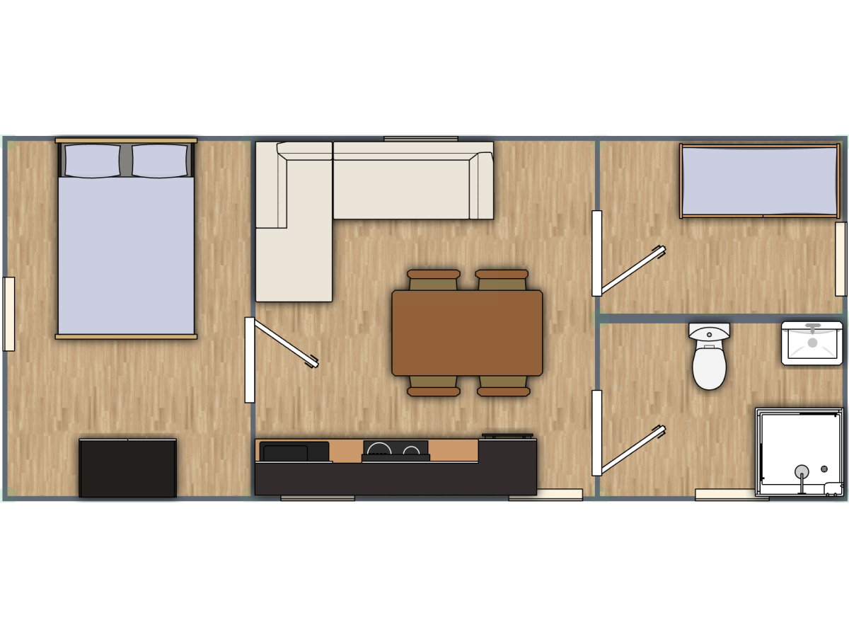 Maison en bois Alba 36 m2, 70 mm
