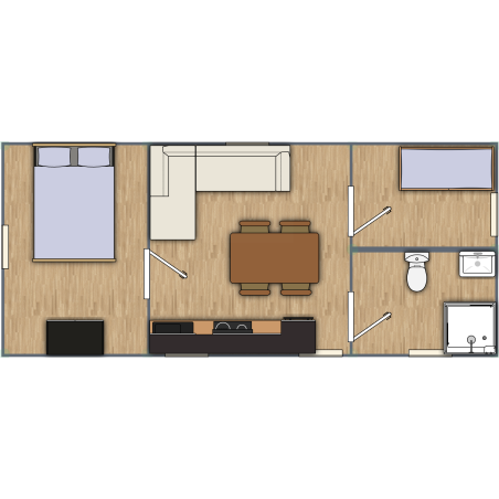 Casa de madeira Alba 36 m2, 70 mm