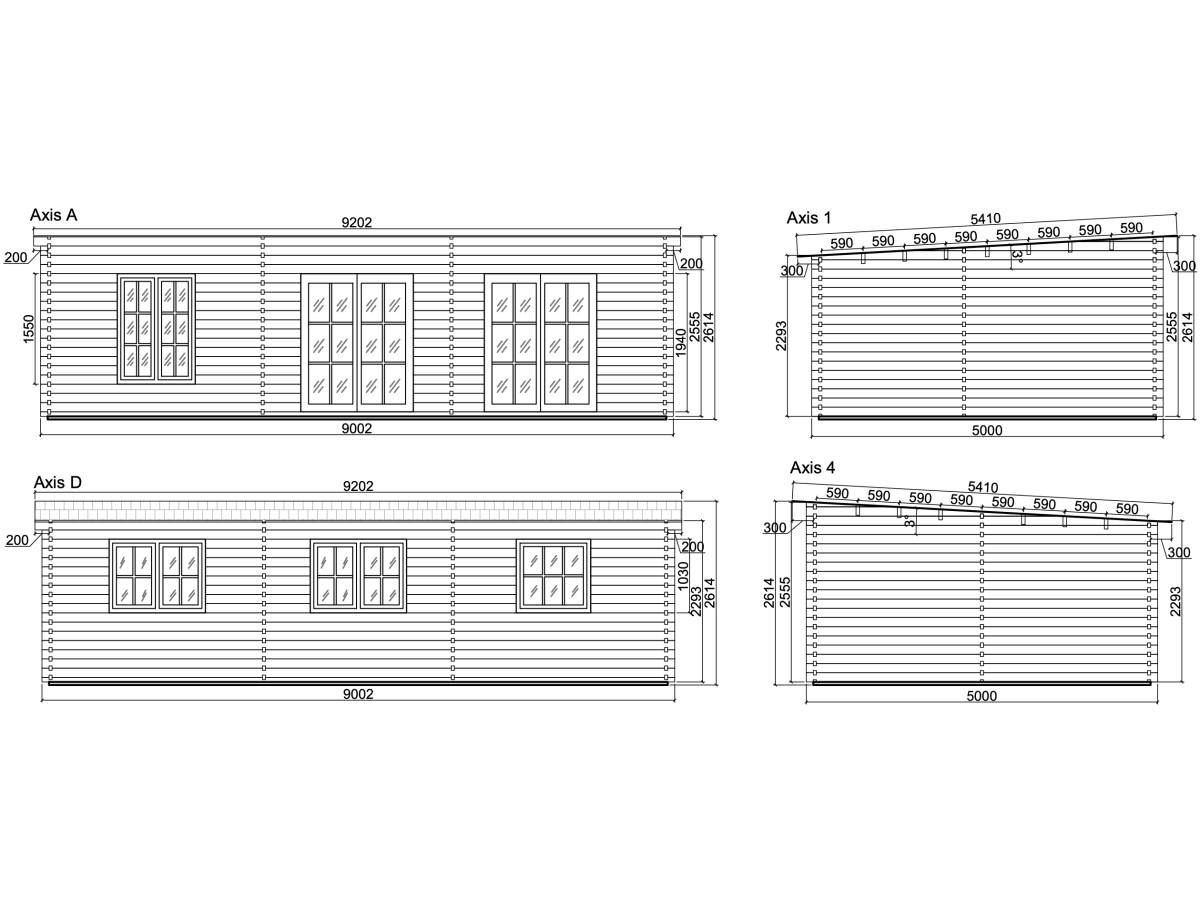 Casa de madera "AMANDA , 45 m2 " - 70 mm