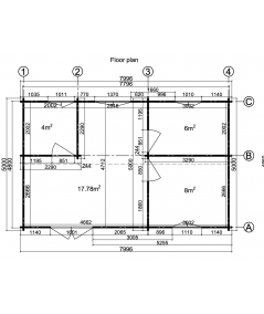 Casa de madera "DAIVA , 40 m2 " - 70 mm