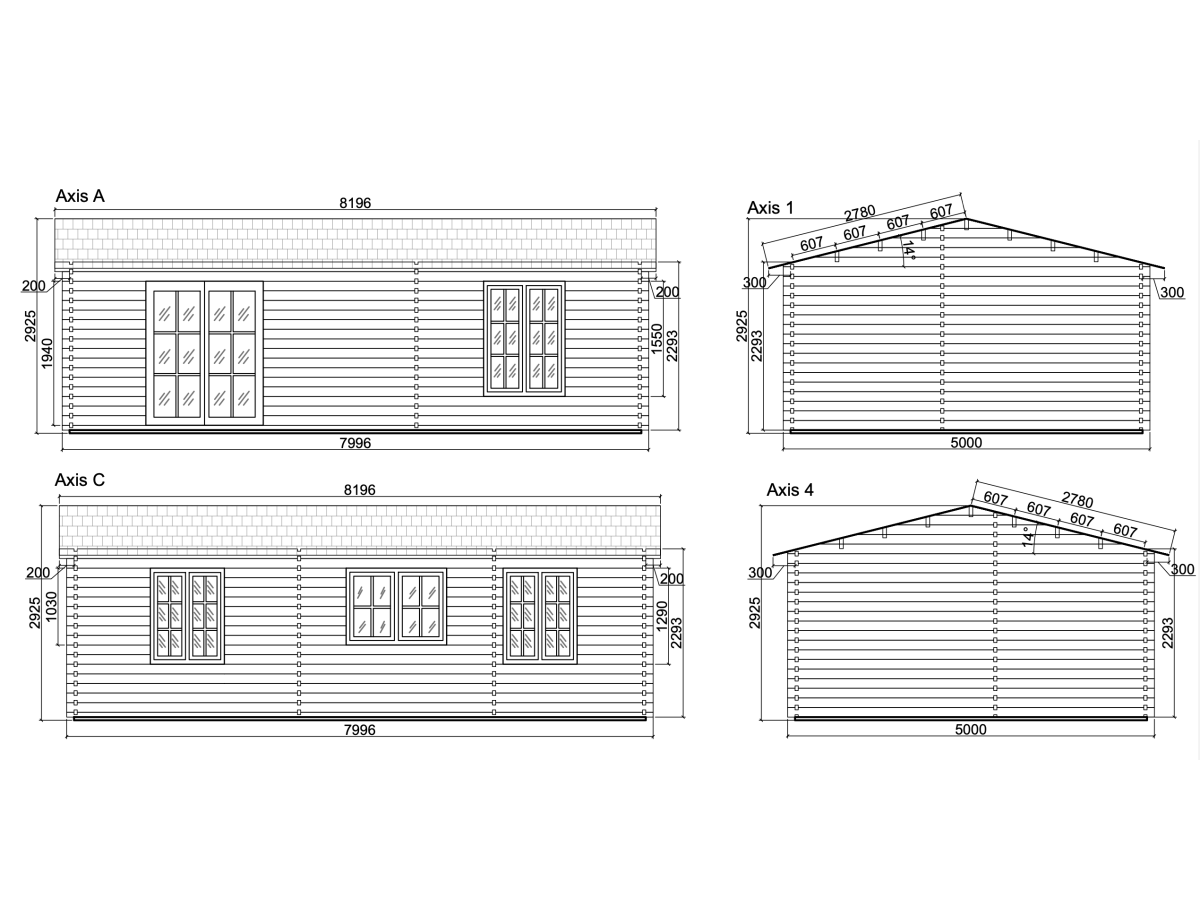 Casa de madera "DAIVA , 40 m2 " - 70 mm