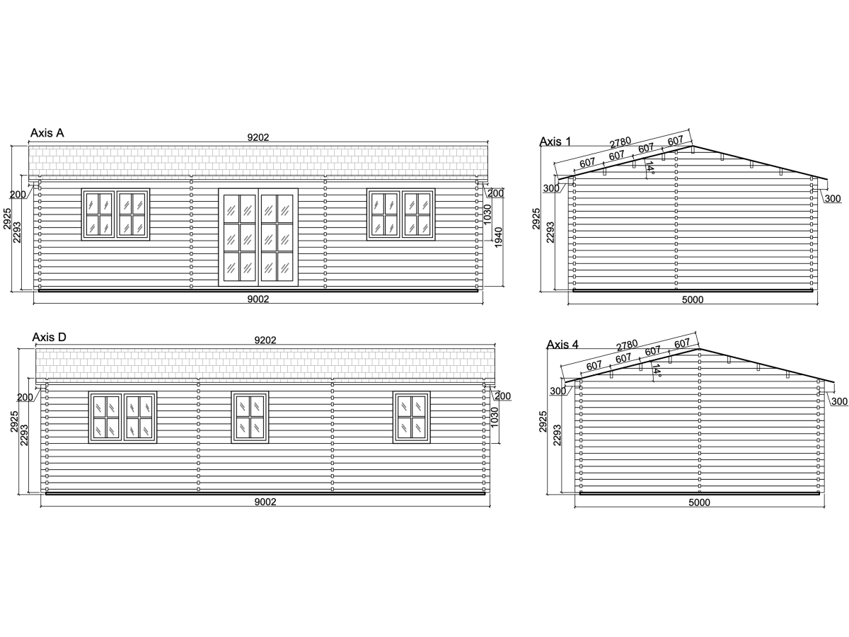 Casa de madera "DALIA , 45 m2 " - 70 mm