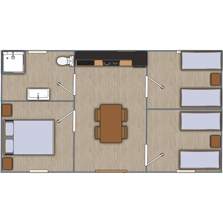 Casa de madera "DALIA , 45 m2 " - 70 mm