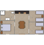 Casa de madera "DALIA , 45 m2 " - 70 mm