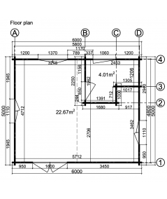 Casa de madera DUNA  30 m², 70 mm