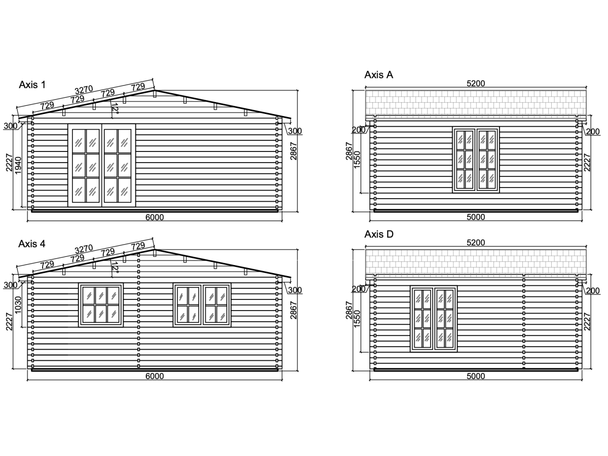 Casa de madera de doble pared DUNA  30 m², 44-50-44 mm