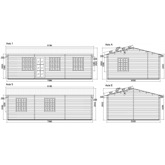 Casa de madera "GABRIELA , 40 m2 " - 70 mm