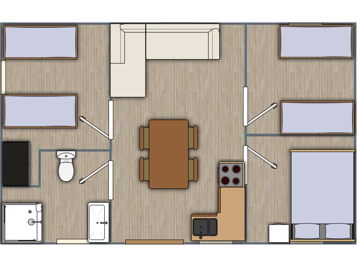 Casa de madera "GABRIELA , 40 m2 " - 70 mm
