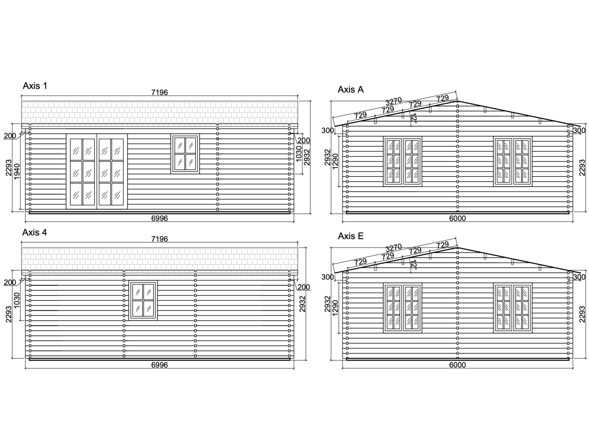Casa de madera "IVETA , 42 m2 " - 70 mm