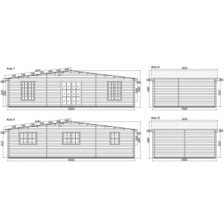 Casa de madera "PAMELA , 50 m2", 70 mm