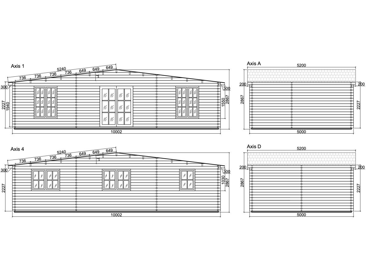Casa de madera "PAMELA , 50 m2", 44-50-44 mm