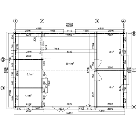 ANCONA WOOD 72  m2  - 45-50-44 mm