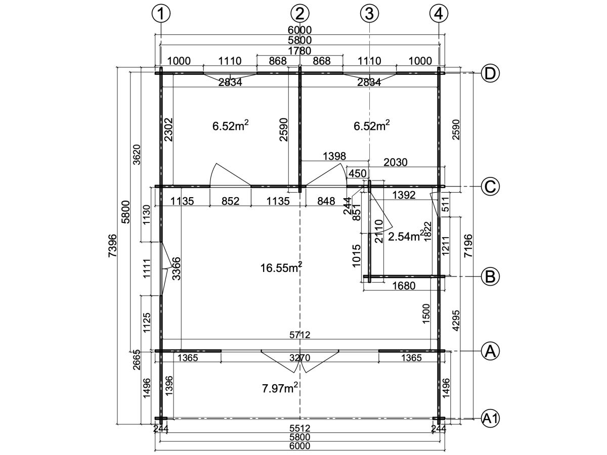 Casa de madera "FAENZA WOOD, 44 m2 "