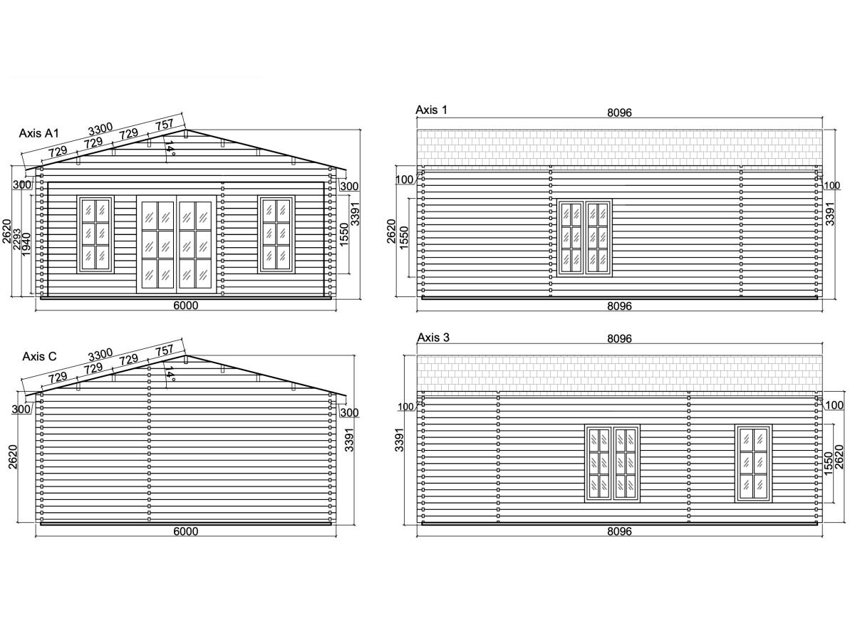 Casa de madera  PADIA WOOD  48 m2 , 70 mm