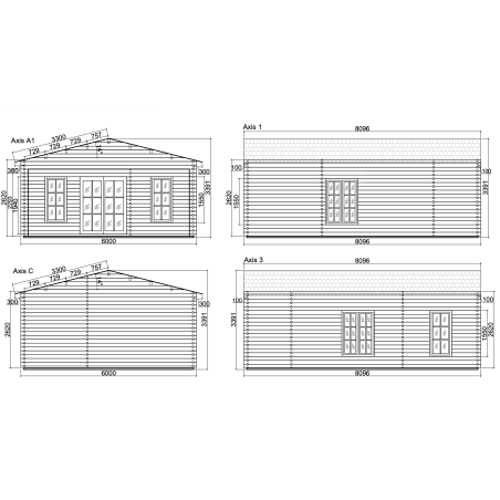 Casa de madera  PADIA WOOD  48 m2 , 70 mm
