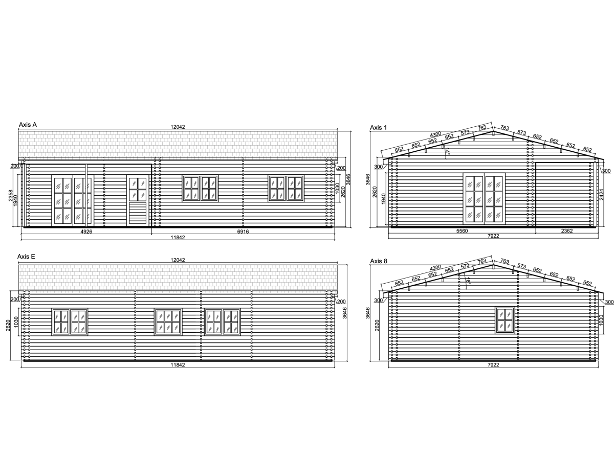 Casa de madera   "IBERICA CTE  , 93 m2" - 44 -140 -44 mm