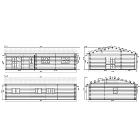 Casa de madera   "IBERICA CTE  , 93 m2" - 44 -140 -44 mm