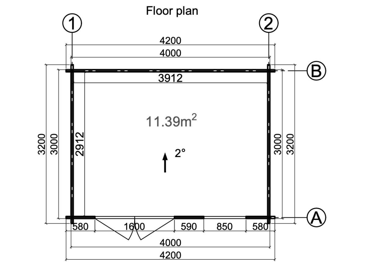 CASETA  DE JARDIN "HEIDI 11,7m2"
