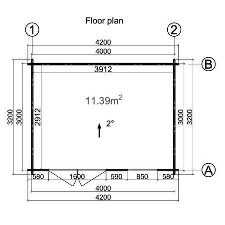 CASETA  DE JARDIN "HEIDI 11,7m2"