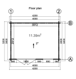 CASETA  DE JARDIN "HEIDI 11,7m2"