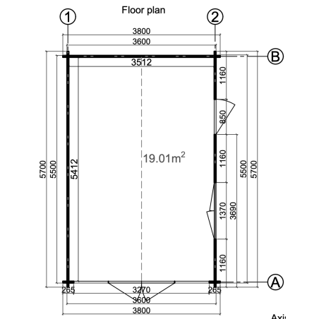 Caseta de madera "IRENE 19 m2 "