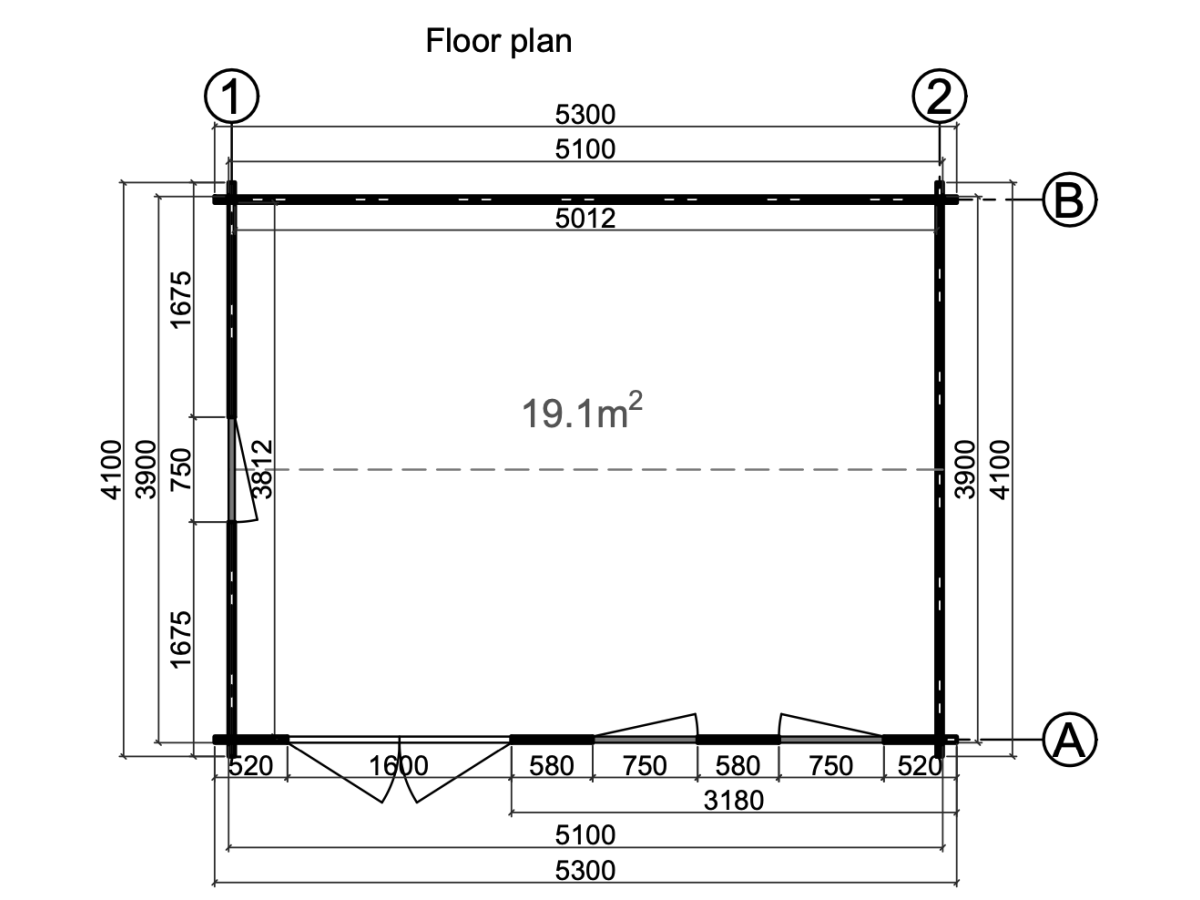 Caseta de madera "IRIS 19,1 m2 "