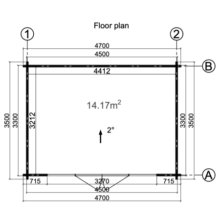 Caseta de madera LEA 14,2 m2