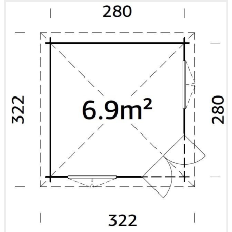Caseta de jardín Cenador  MELANIE 6,9 m2