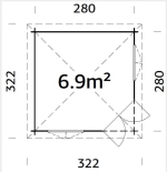 Caseta de jardín Cenador  MELANIE 6,9 m2