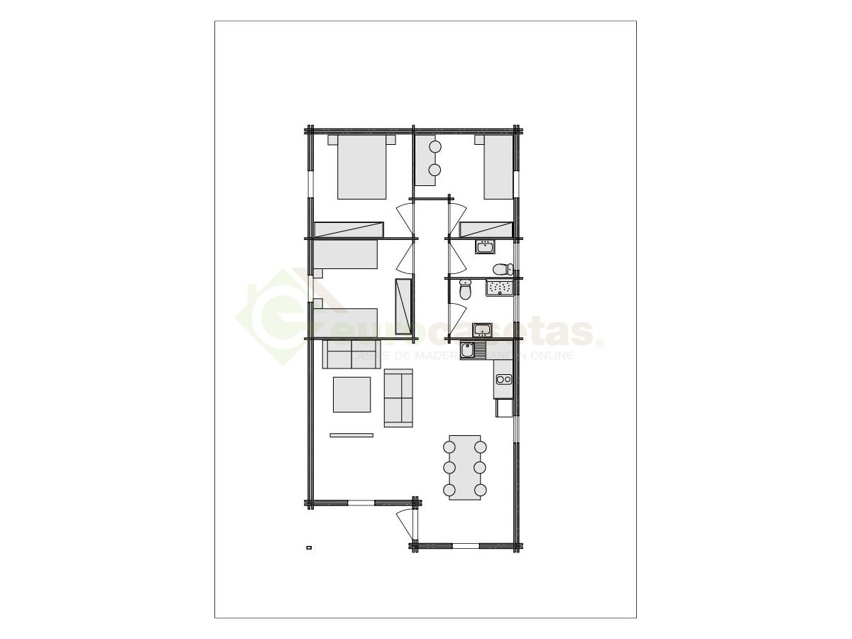 Casas de madera / MALLORCA TWINSKIN  44-50-44 mm