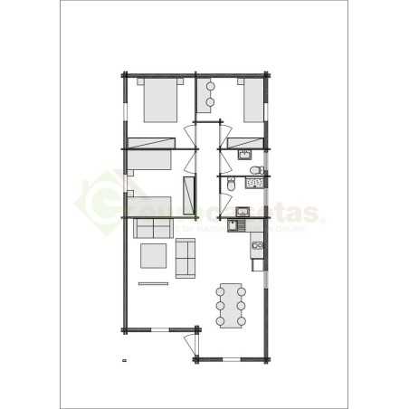 Casas de madera / MALLORCA TWINSKIN 44-50-44 mm