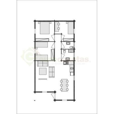 Casas de madeira / Mallorca Twinskin 44-50-44 mm