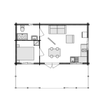 Casa de madeira em parede dupla Alina Twinskin, 56m2