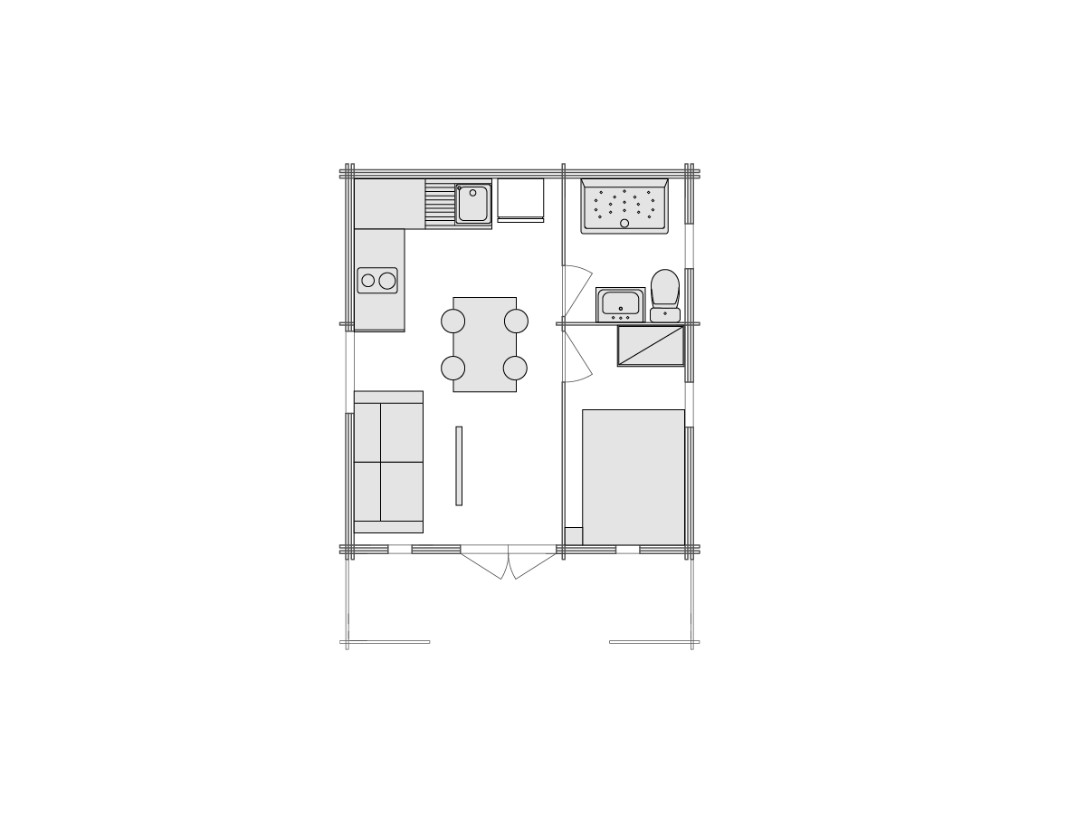 Wooden Cabin Double Wall / Padova Plus Twinskin