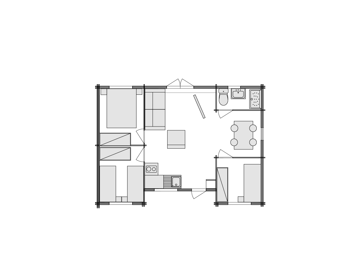 Wooden houses / Nerea Twinskin - 44-50-44 mm