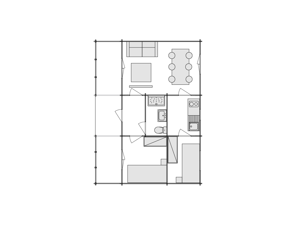 Casas de madera / MAGDA - 44 mm