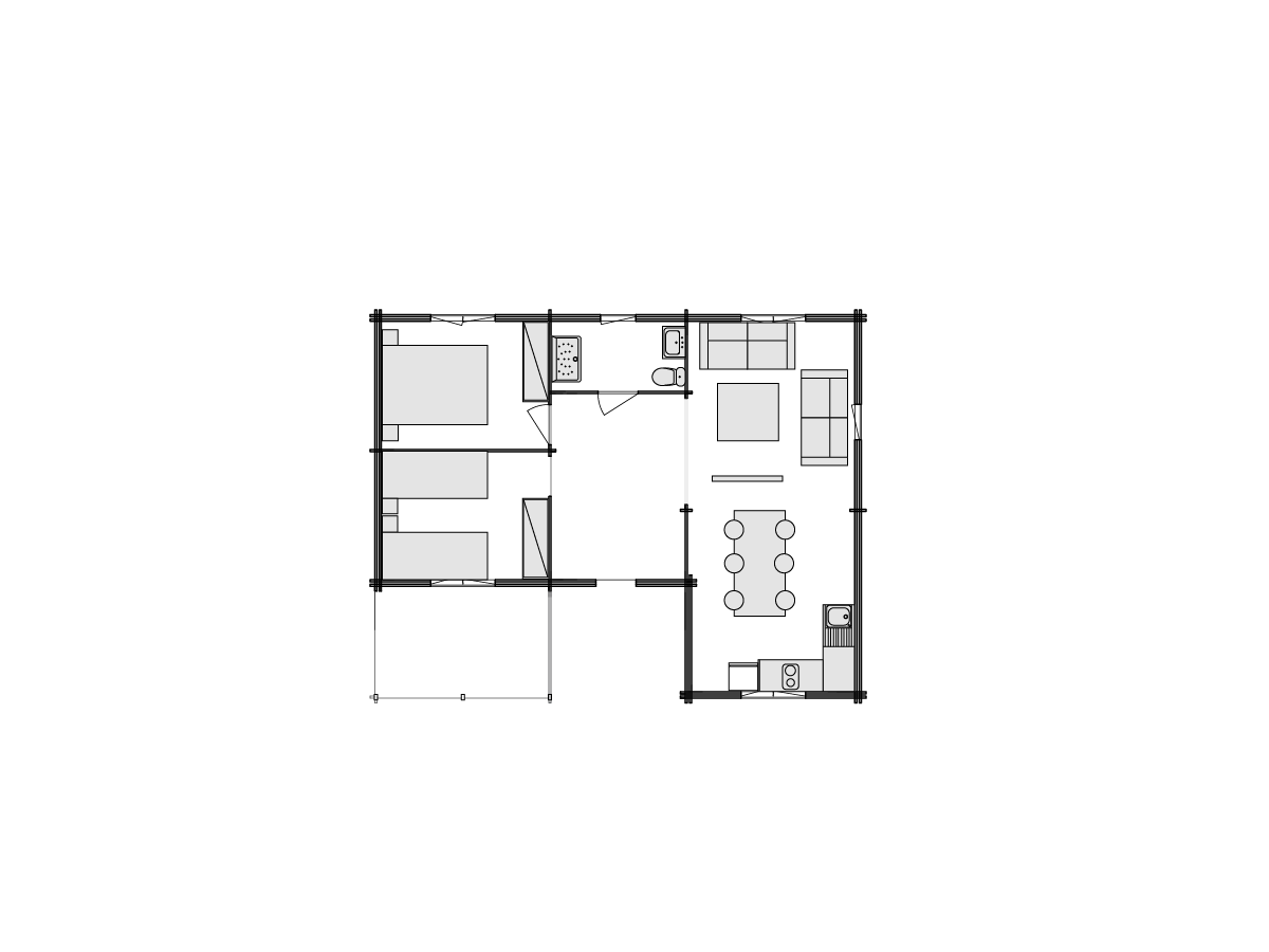 Wooden houses in double wall / Jennifer Twinskin - 44 -50-44 mm