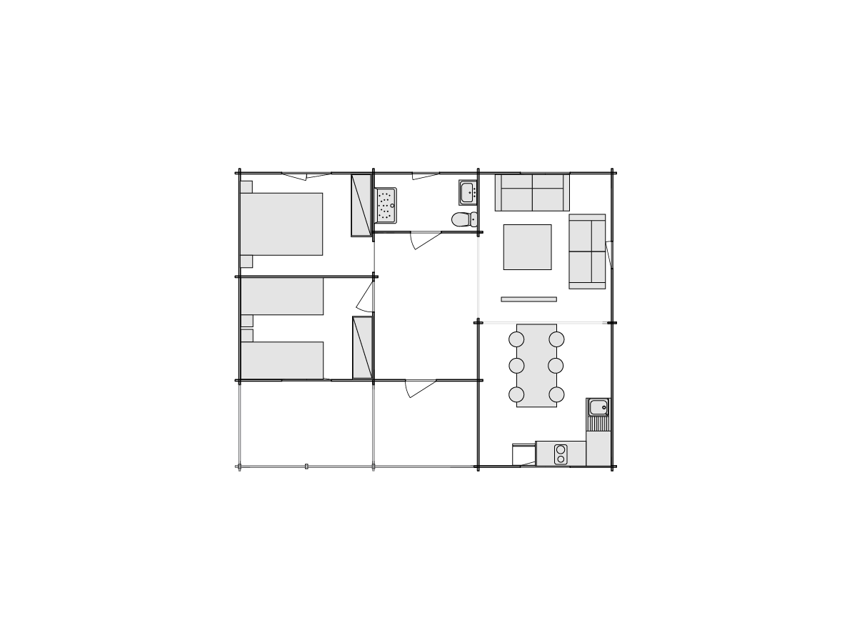 Casas de madeira / Jennifer - 44 mm